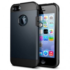 iPhone 5/5S Outfit Aluminum and Polycarbonate Dual Case, Black & Navy Blue