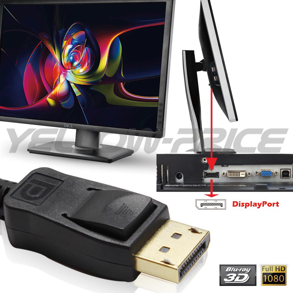Dell DisplayPort DP to DVI Video Adapter Converter+ 6FT DVI to DVI