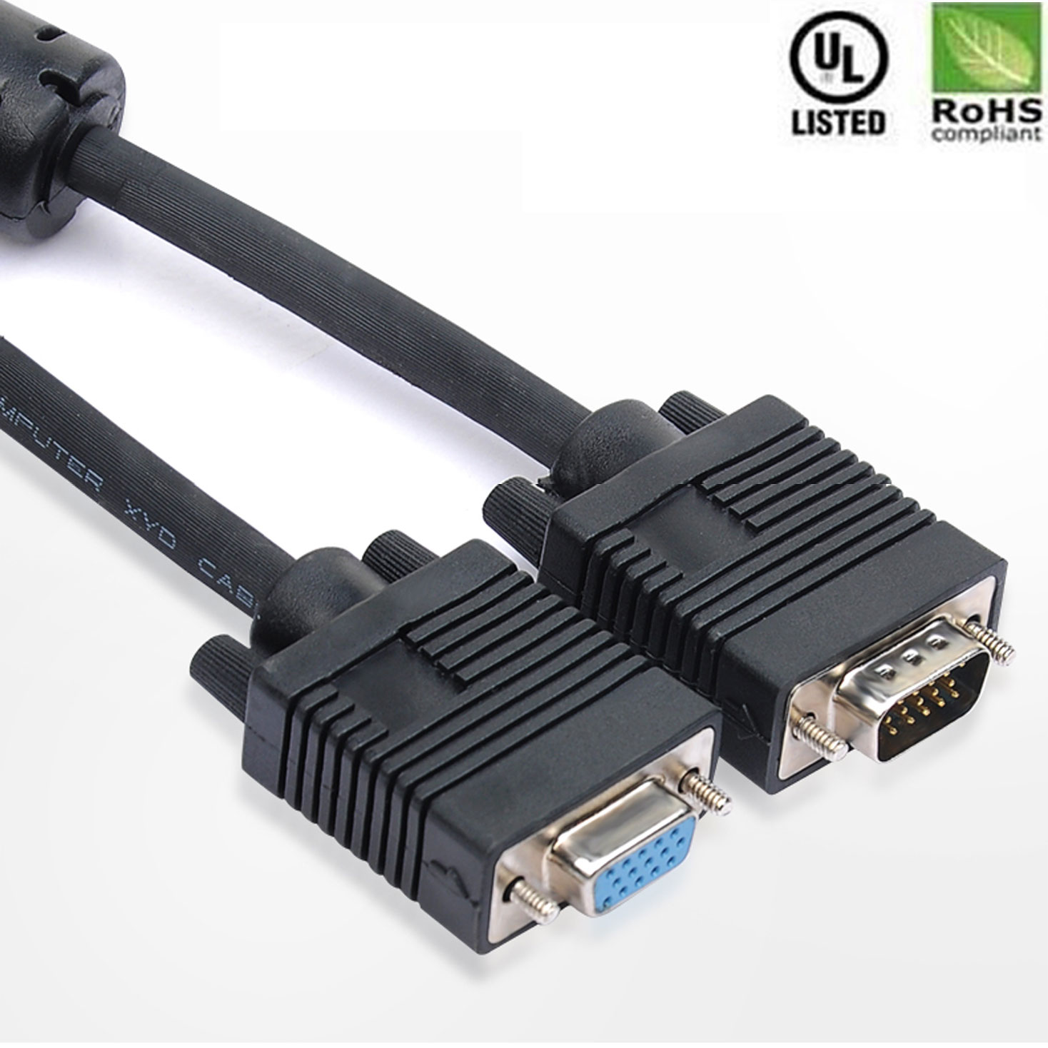 HD15 VGA Extension Cable Male to Female Shielded Heavy Duty SVGA