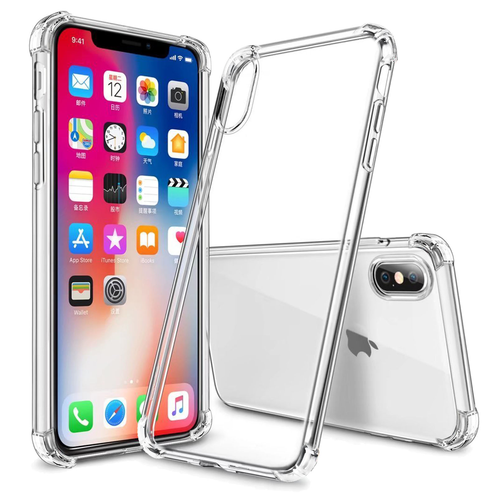 iPhone XS X 7+8+6s+ Case Ultra Crystal Clear Soft Thin Gel