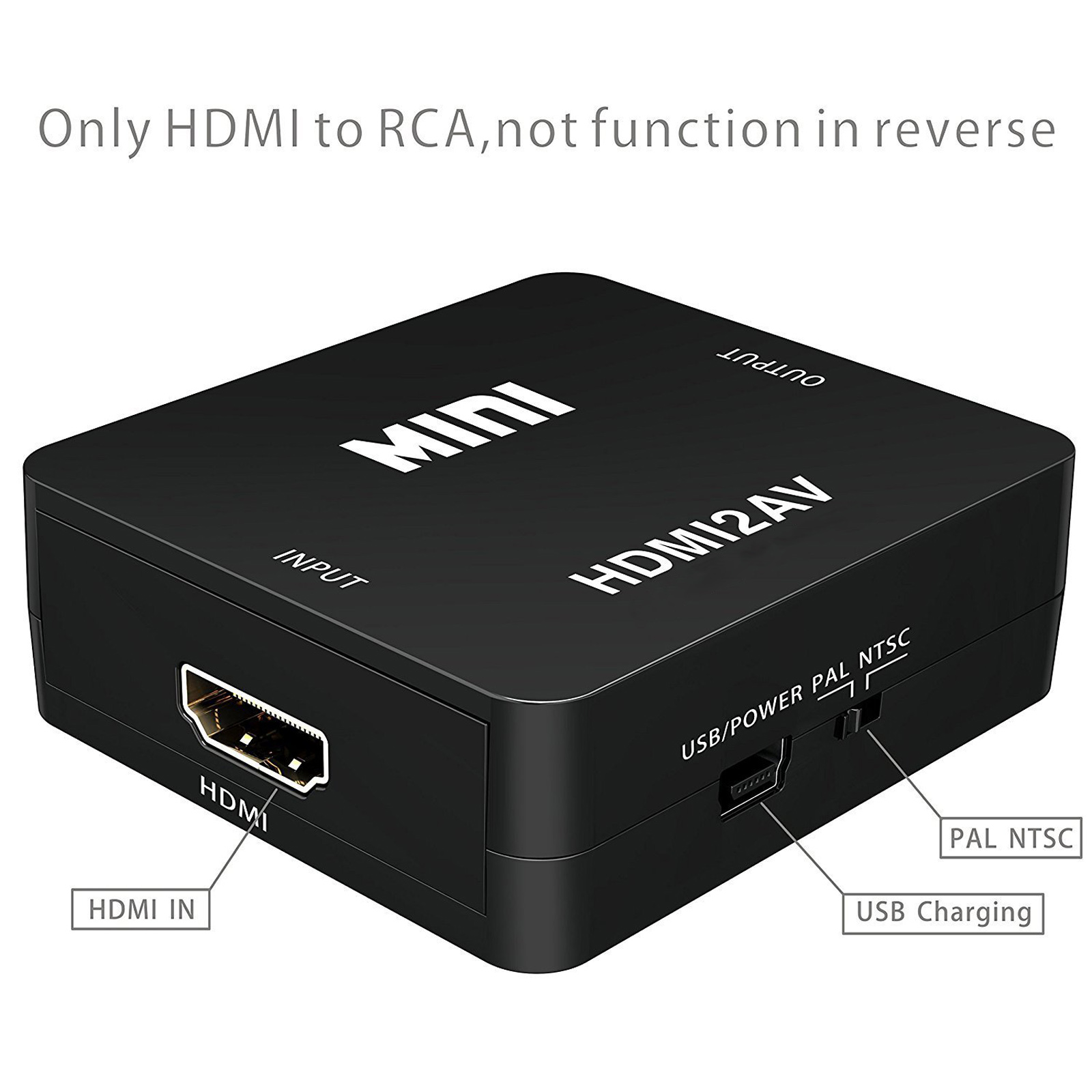 HDMI to AV 3 RCA Composite Converter 480P/480i NTSC/PAL TV Format