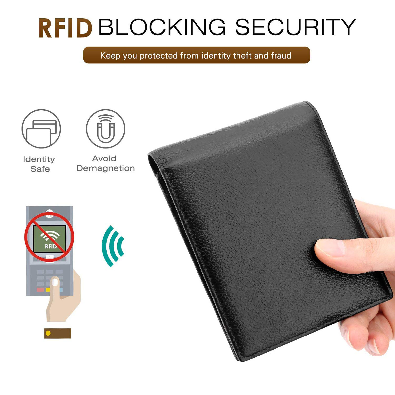 Silm Genuine Leather RFID Bifold Wallet with RFID Protection for Cards ...