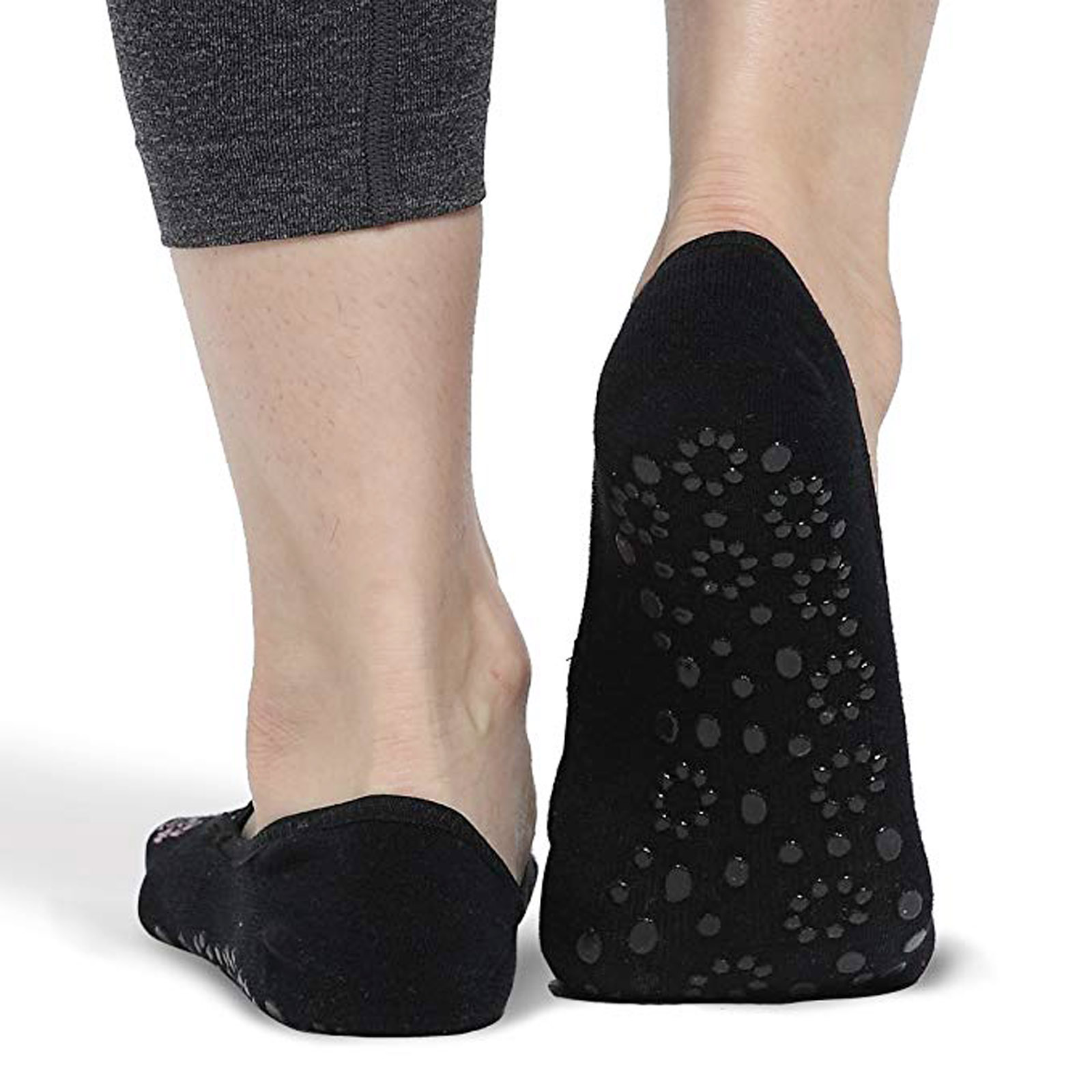 Yoga Socks Non Skid Socks with Grips Barre Socks Black Pilates