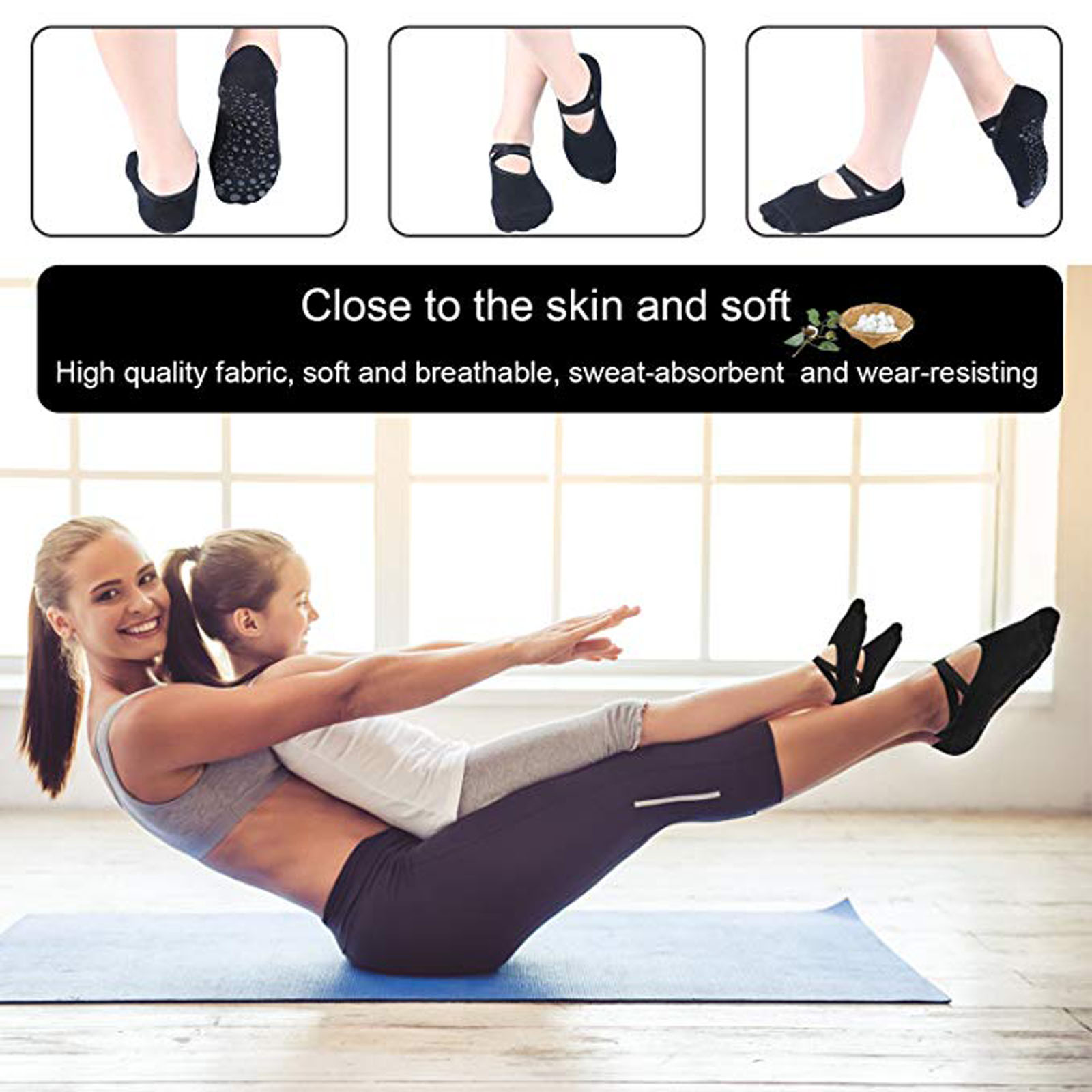 anti skid pilates socks image