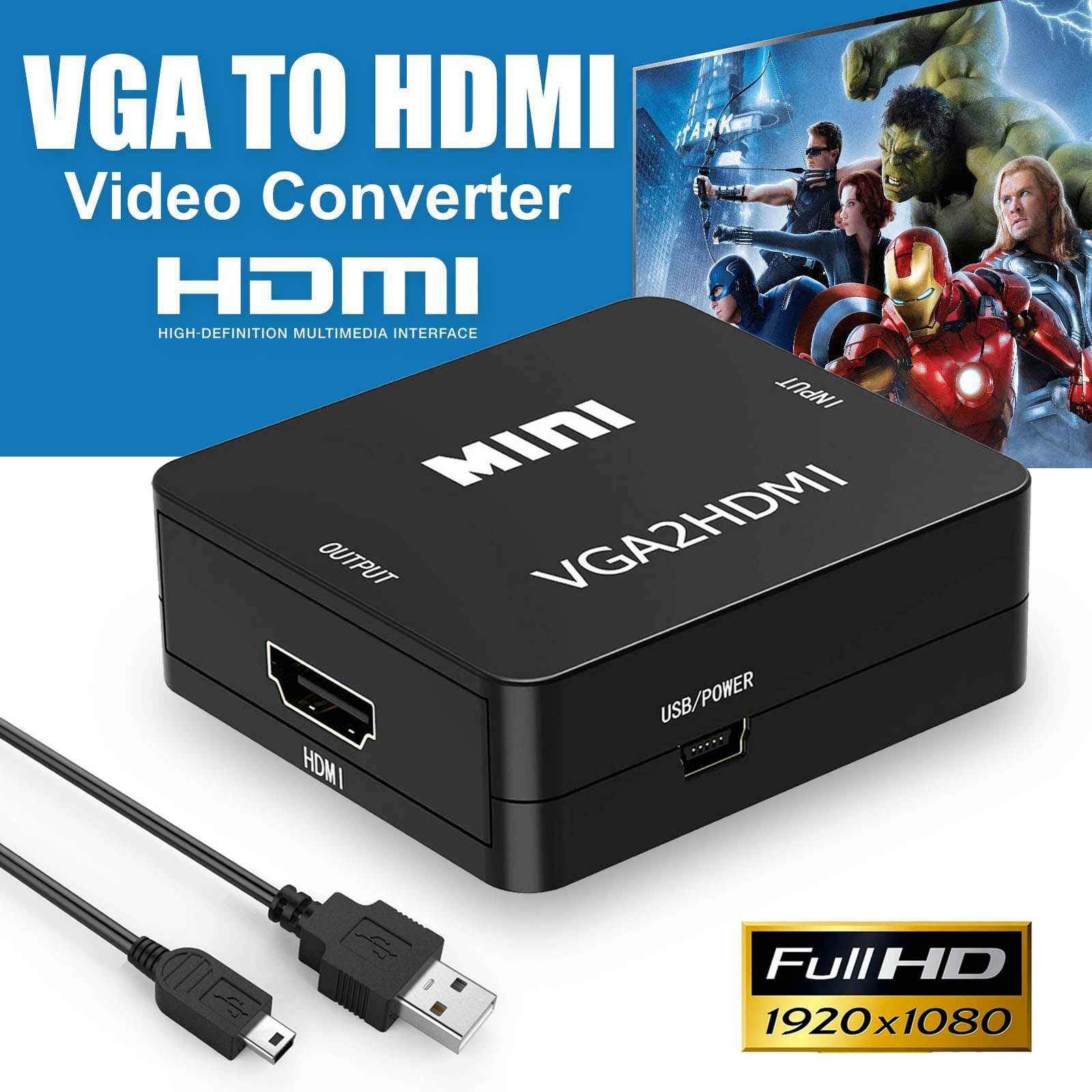 Comprar Adaptador Vention VGA a HDMI con soporte de Audio 1080P para PC,  portátil, proyector HDTV, convertidor de Audio y vídeo