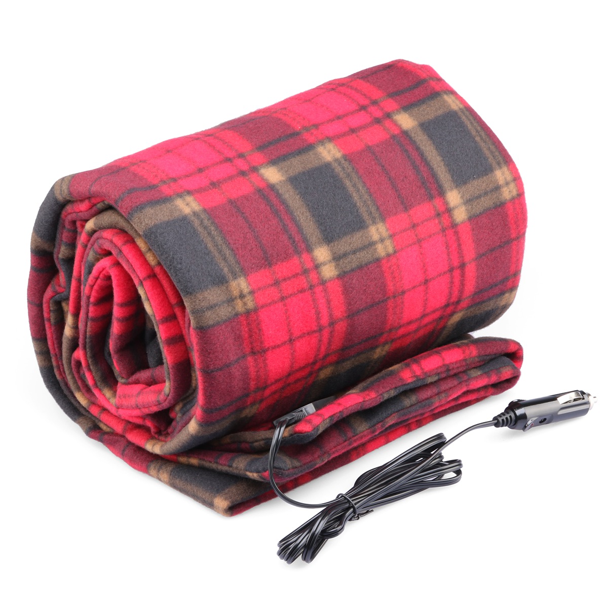 Electric blanket plugs into cigarette lighter socket