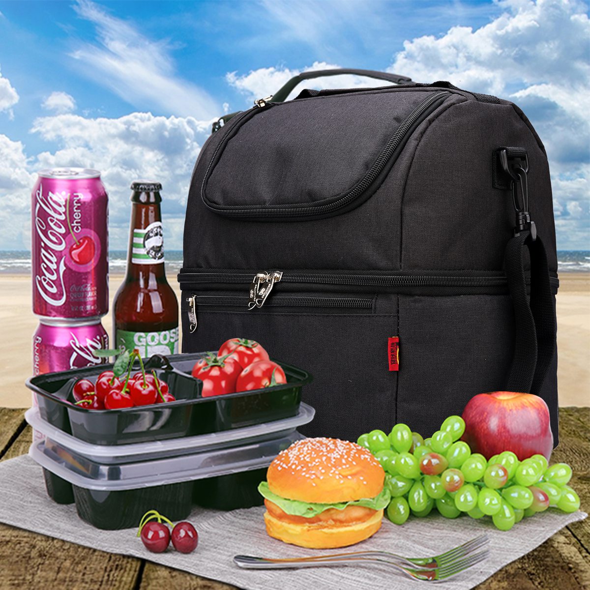 Big Large Insulated Lunch Bag Box Leakproof Cooler Men Women Kids Picnic  Spring