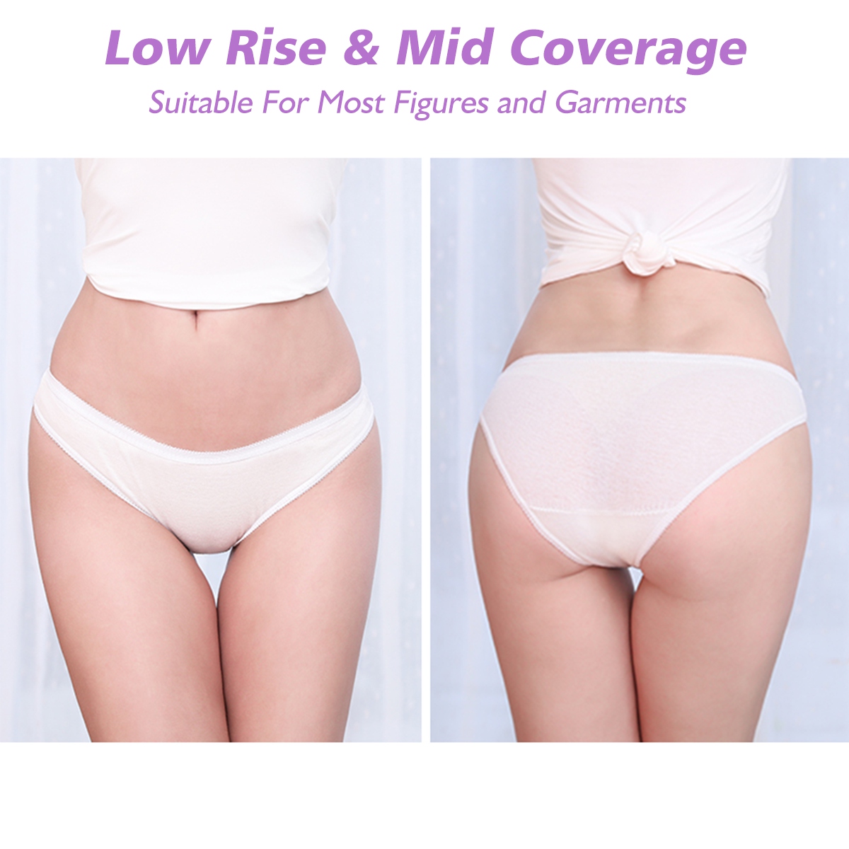 Womens Disposable 100 Cotton Underwear for Travel Hospital Stays