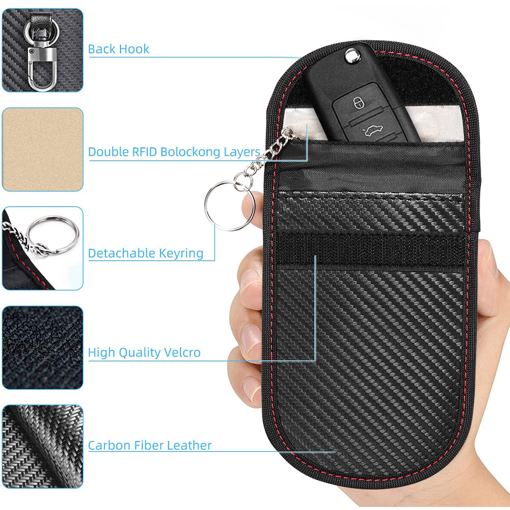 Faraday Bags Cases Key Fob Protector RFID Pouch Signal Blocking Anti-Theft Car Key Fob Holder Case Protection Bag PB-01 