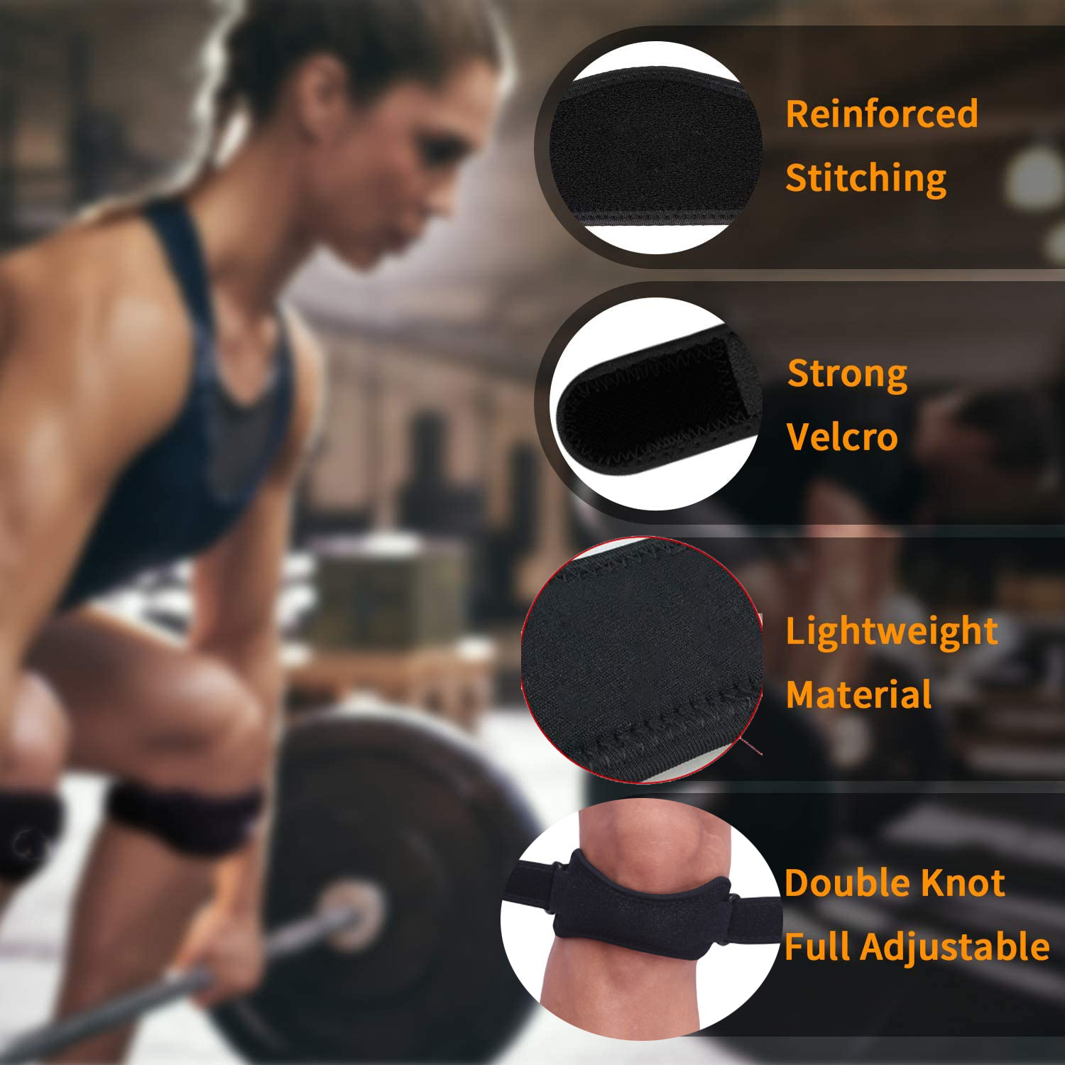 Patella Knee Strap Adjustable Patellar Tendon Support Band Pain Relief