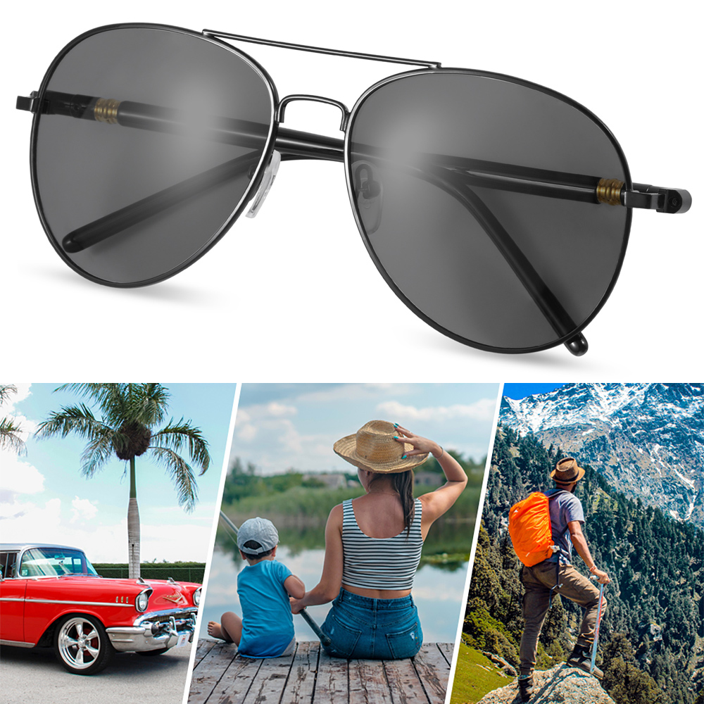 Polarized aviator sunglasses angle view