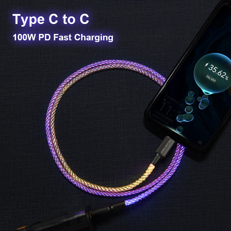  NMEGOU LED Light Up Flowing Flashing Visible USB C Type-C Fast  Charger Cable Charging Cord for Samsung Galaxy Z Flip 5G (Black) :  Electronics