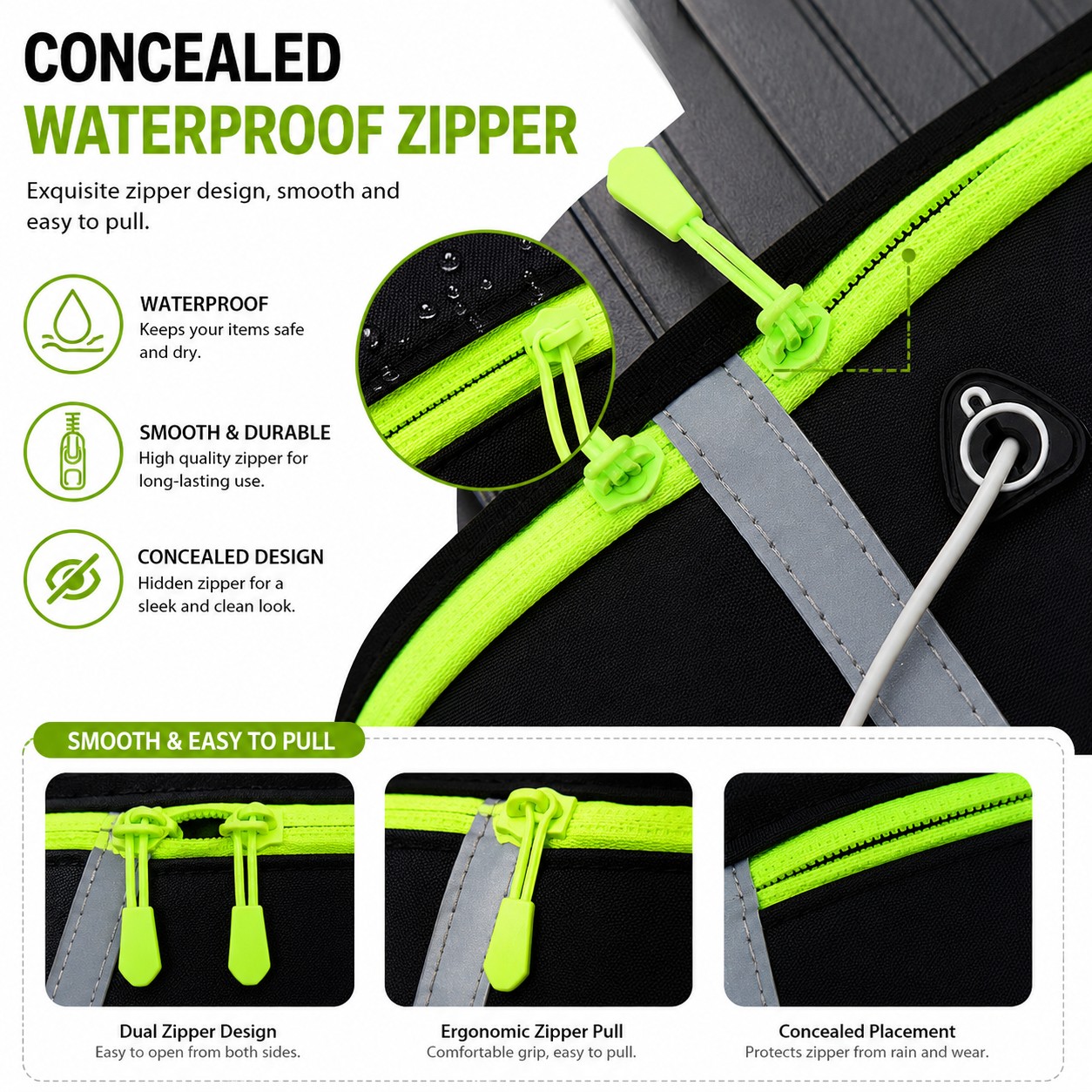 Reflective running belt safety design