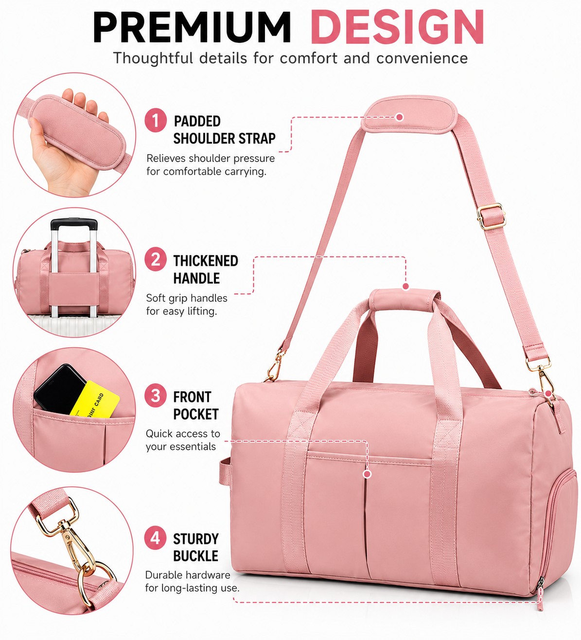 premium detail gym duffel bag