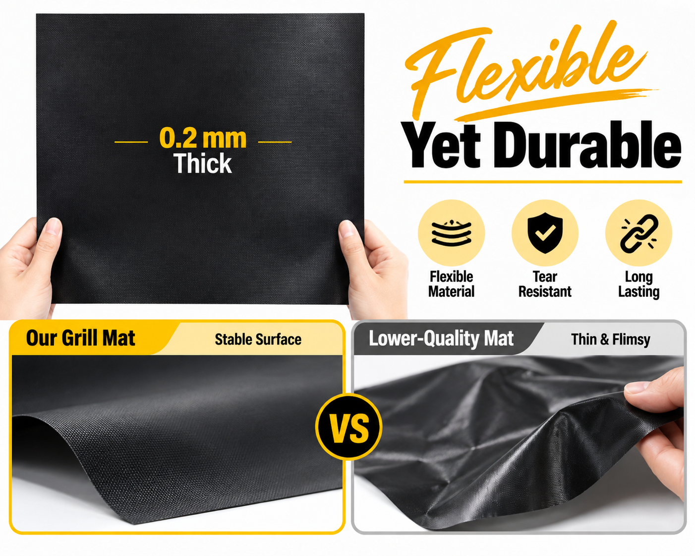 Easy clean barbecue mat reusable BBQ accessory