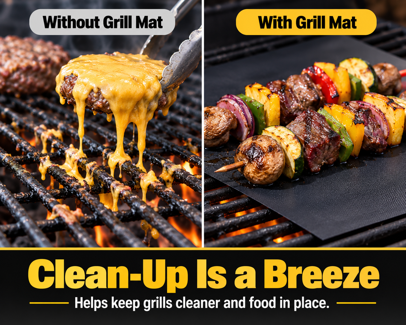 BBQ grill mat care reusable barbecue sheet instructions