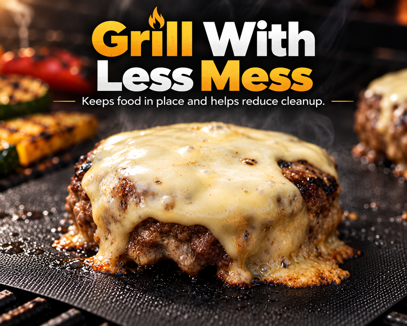 Reusable barbecue grill mat easy clean cooking sheet