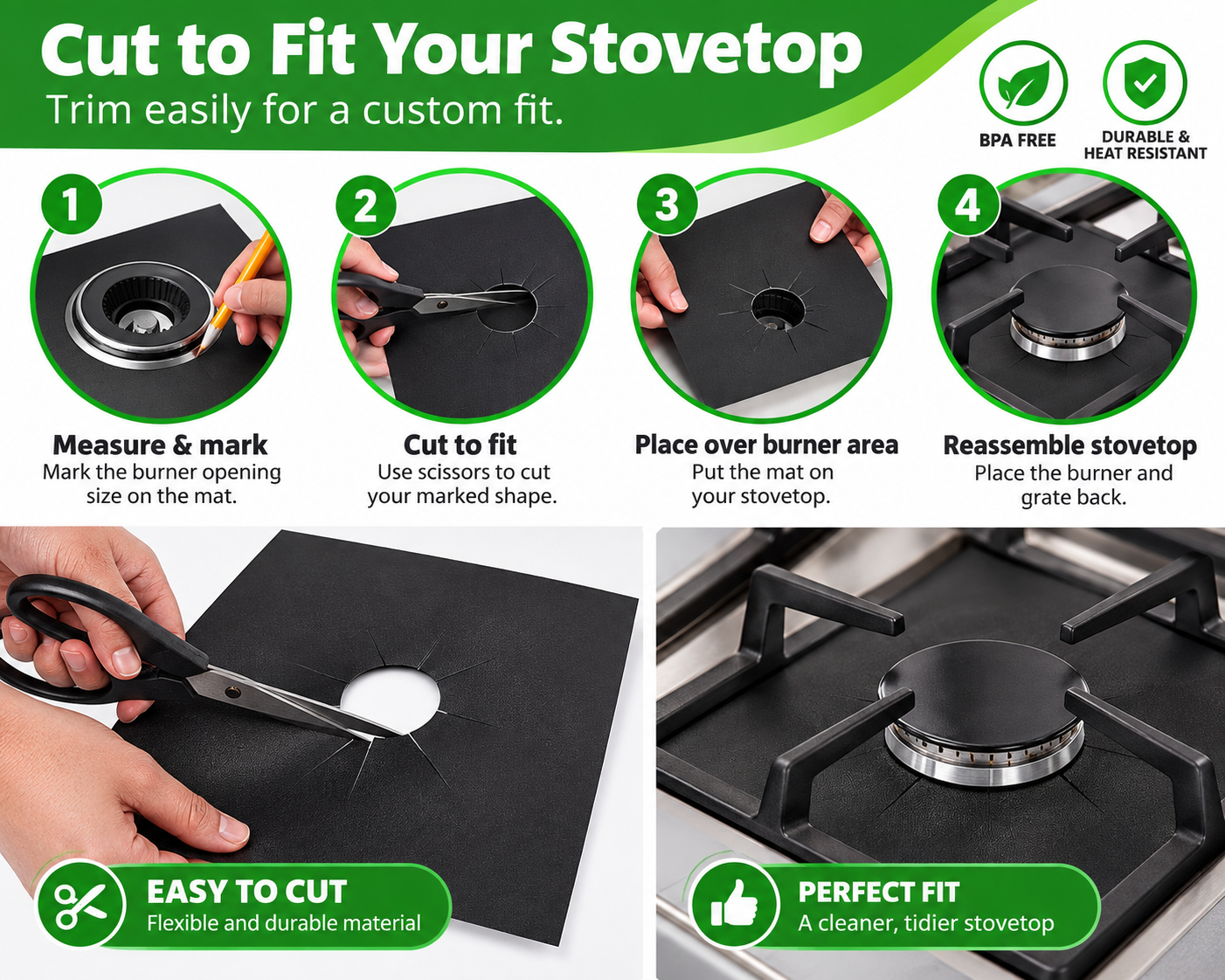 Reusable washable non stick barbecue grill mat