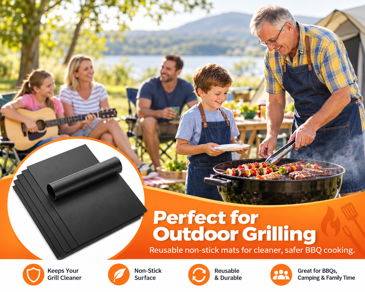Black reusable BBQ barbecue cooking accessories Australia