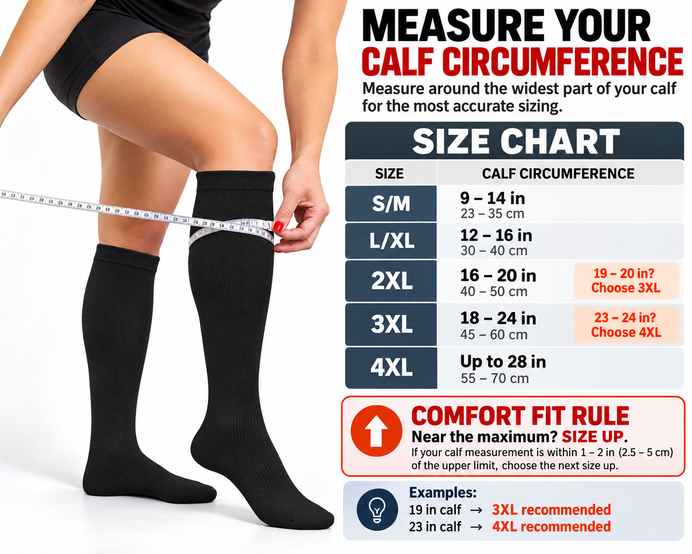 15-20 mmHg black compression stockings everyday support